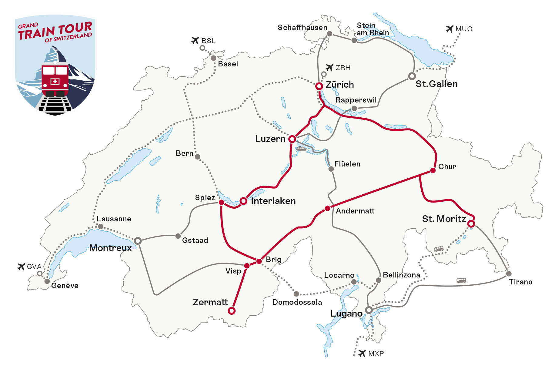 Switzerland Tourist Map